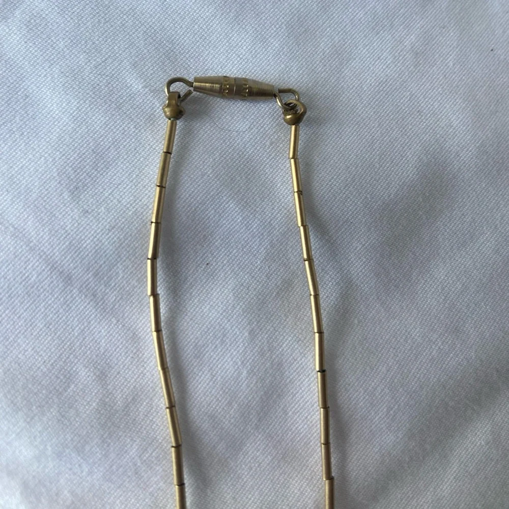 Navajo Native American Turquoise Sterling Silver Tube Chain Necklace - Picture 2 of 4